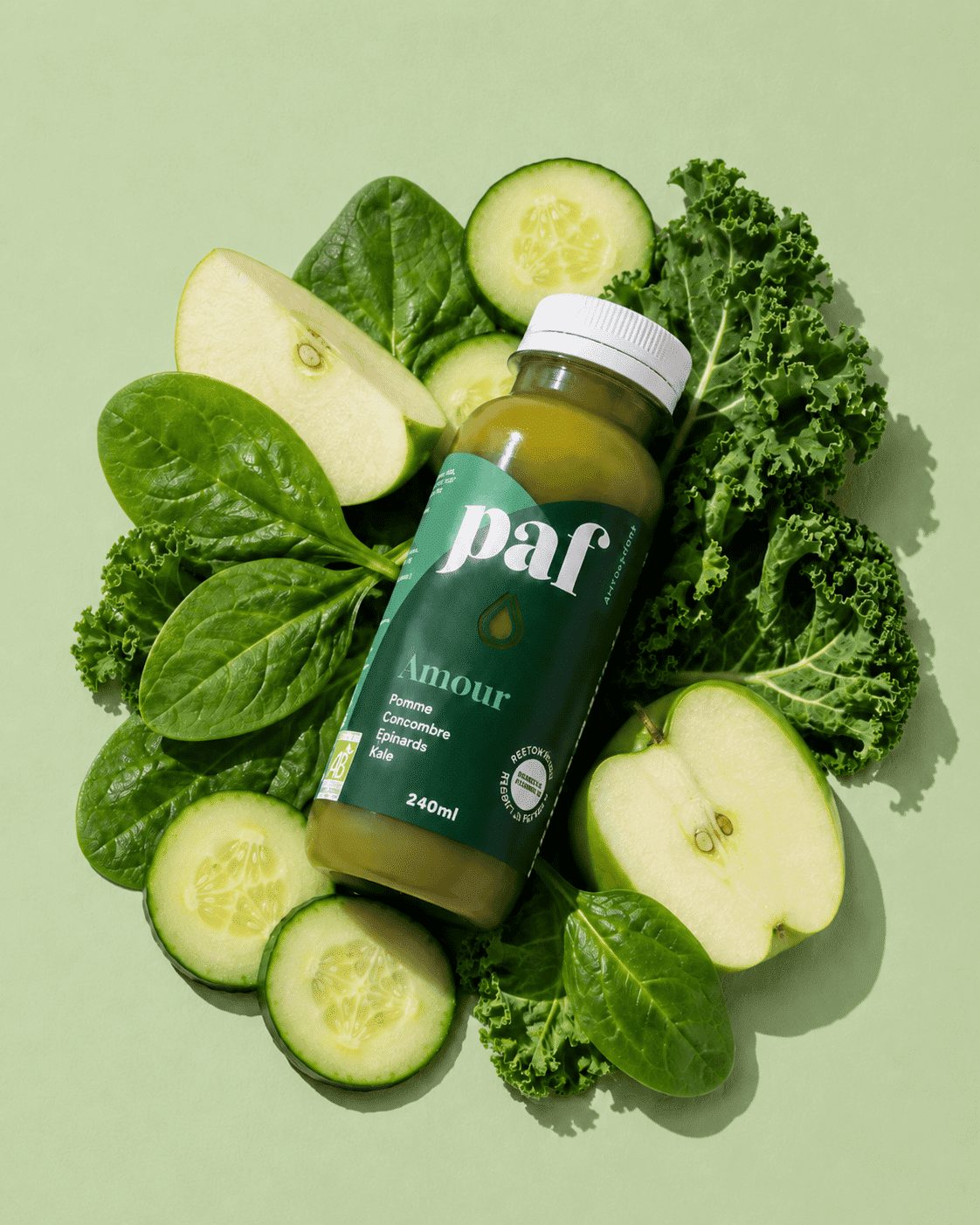 Coffret de jus vert concombre, épinards & kale – AMOUR